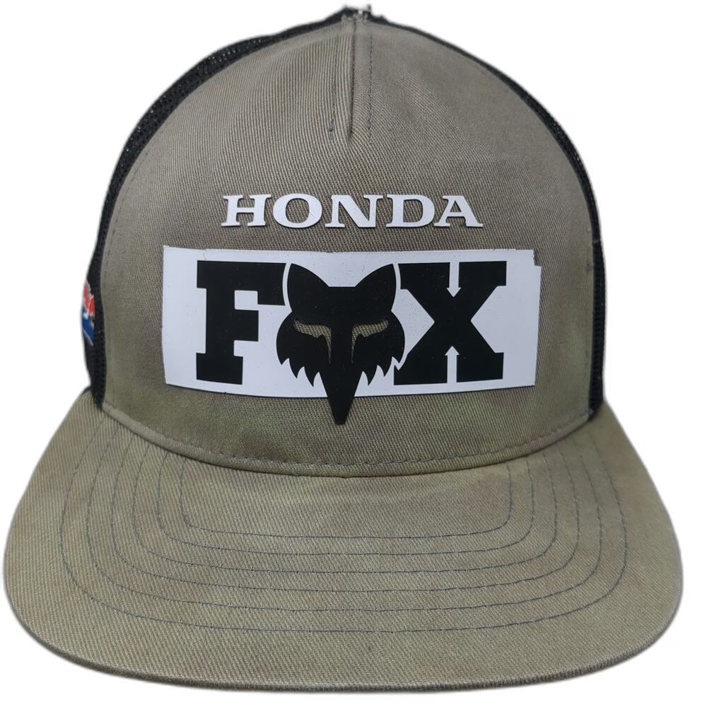Fox Trucker Hat Gray One Size Honda HRC Mesh Back Snapback Flat Brim Racing